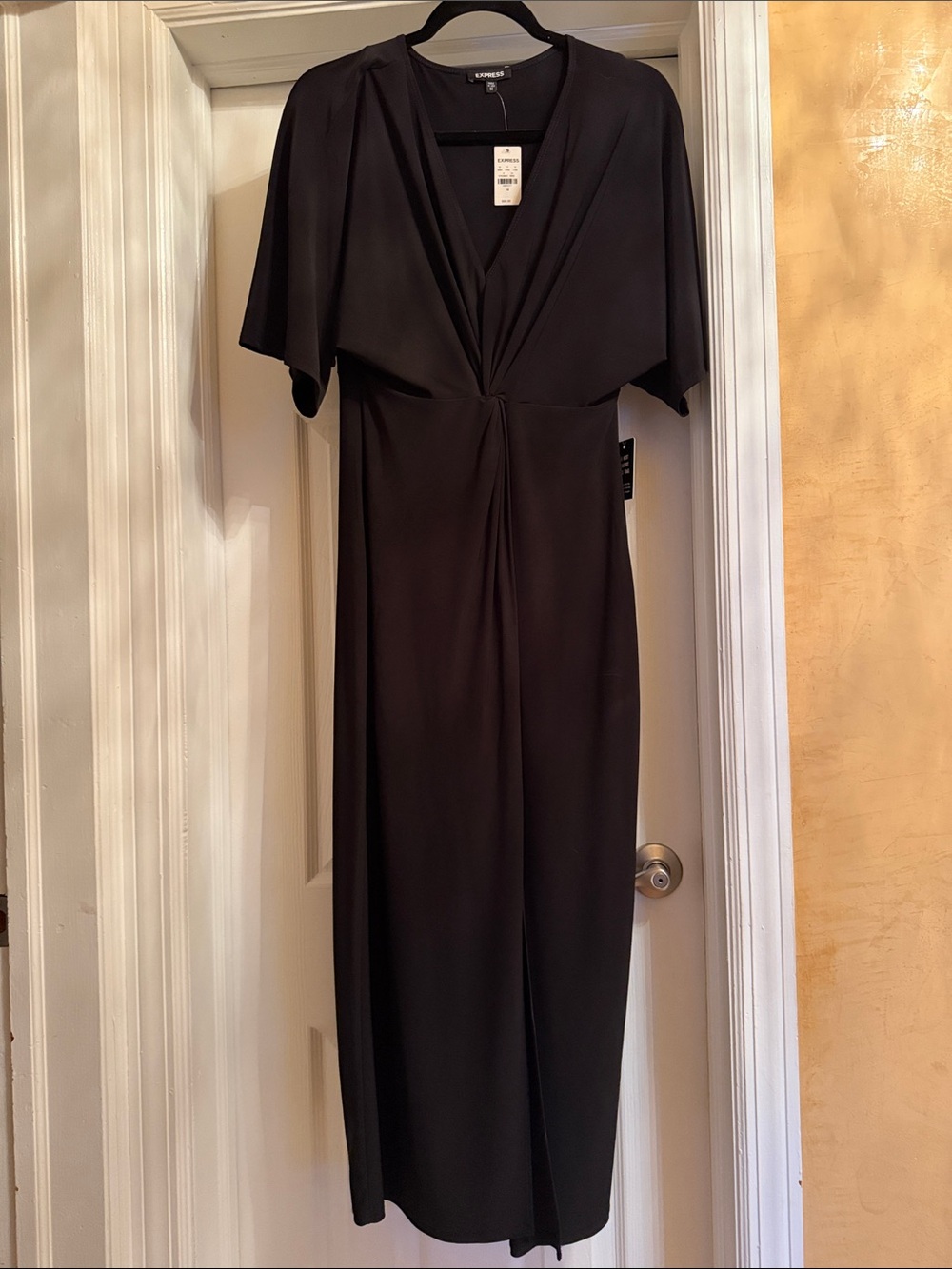 Express Black Maxi Dress with Twist Front